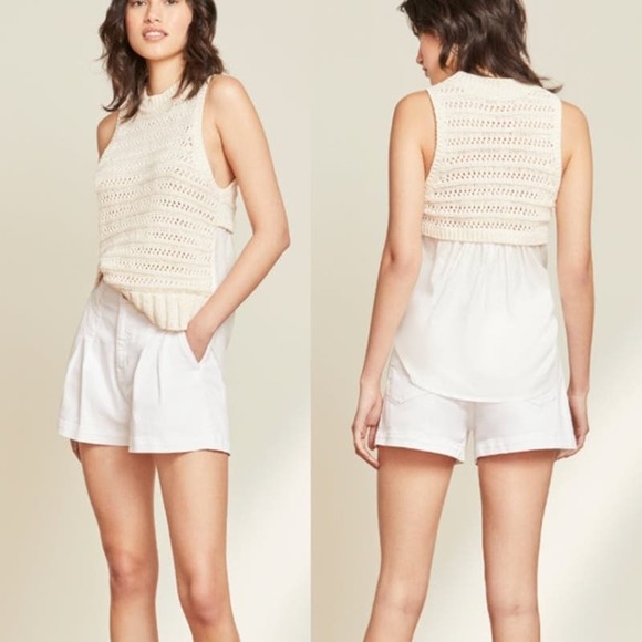 Veronica Beard Sweaters - Veronica Beard Sade Mixed Media Tank Medium